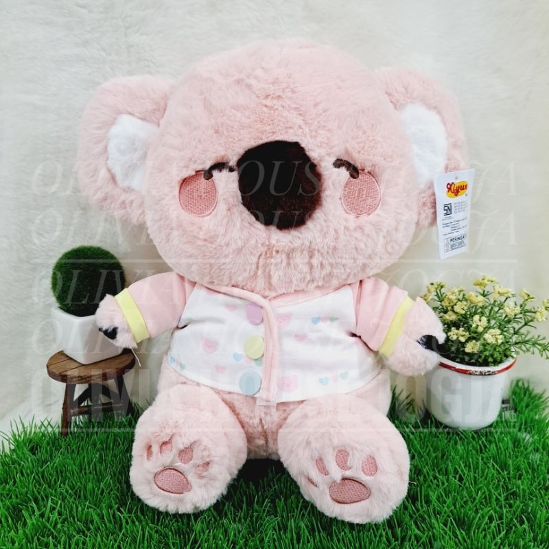 Boneka Koala Pink 13" Boneka Koala Piyama Raketan Kancing 3 Boneka Koala 13"
