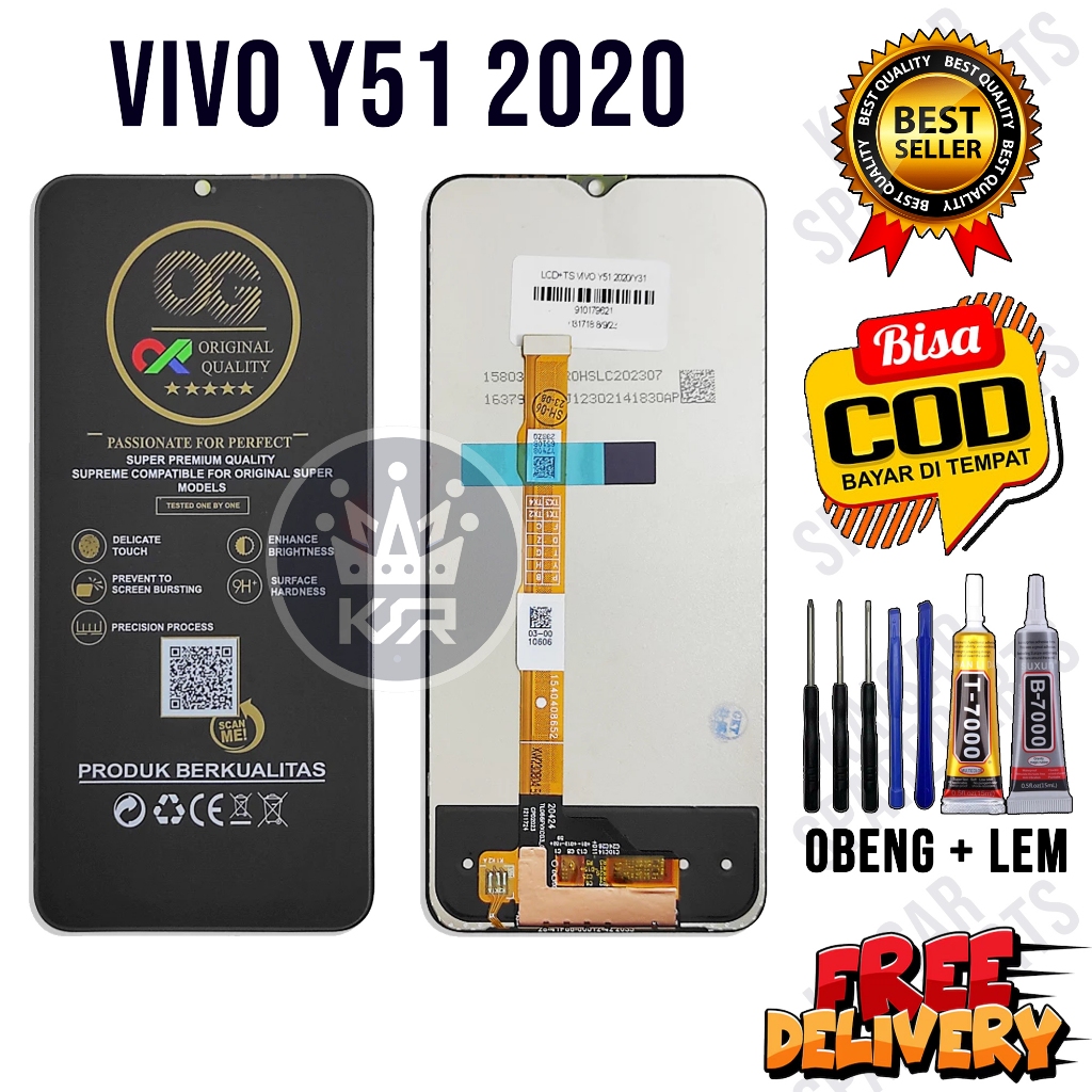 Lcd Touchscreen VIVO Y51 2020 Original OEM Lcd VIVO Y51 2020 Fullset