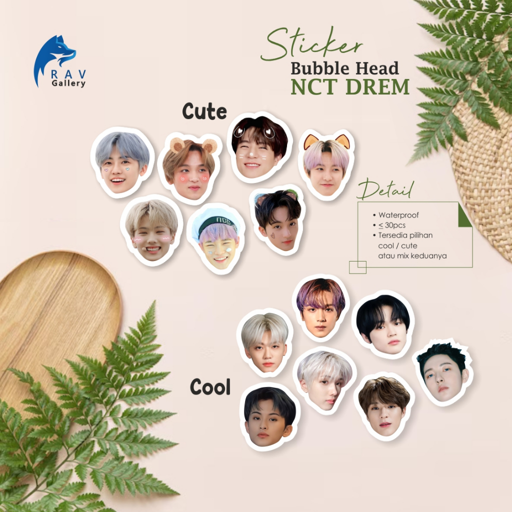 

Sticker Bubble Head stiker freebies WATERPROOF BTS NCT DREAM NCT 127 EXO SEVENTEEN ENHYPEN TXT BLACKPINK TWICE ISI 50PCS