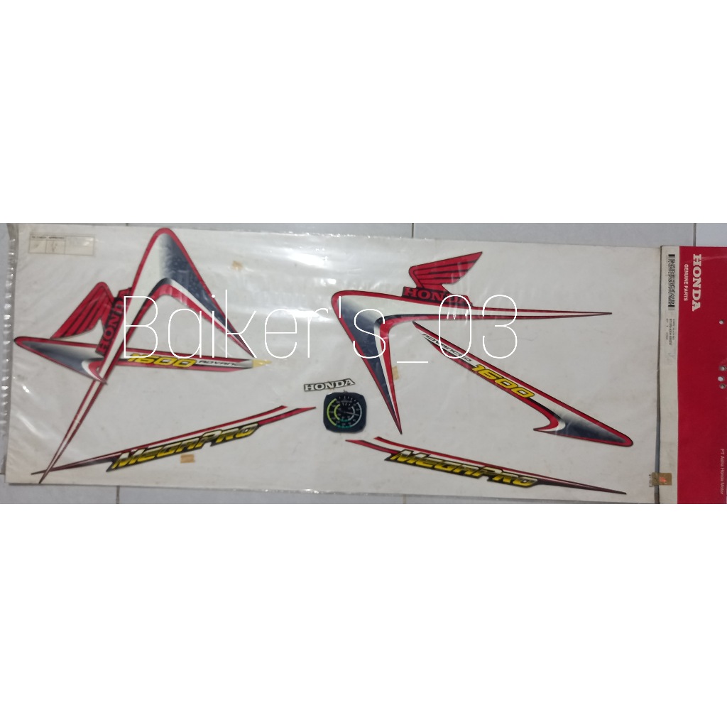Stripe Sticker Stiker Striping List Body Set Honda Megapro Primus Black Red Hitam Merah 871X0KEH600Z