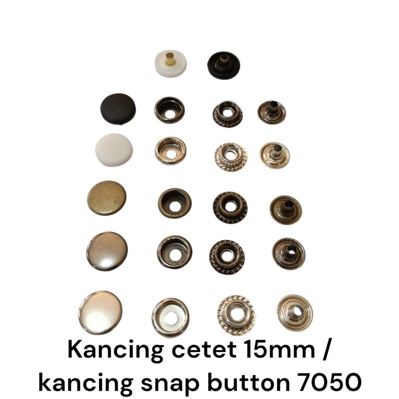 144sets kancing cetet besi 15mm / kancing snap button 7050