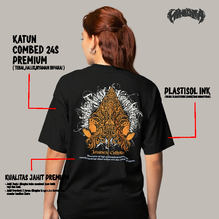 KANIGARA - Kaos jawa wayang / kaos gunungan javanese culture kanigara / KAOS SRIKANDI KESENIAN INDON