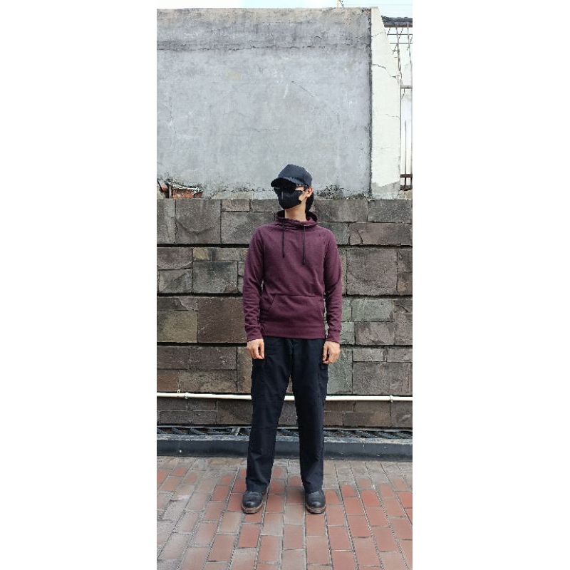 H&M Hoodie Turtleneck Maroon