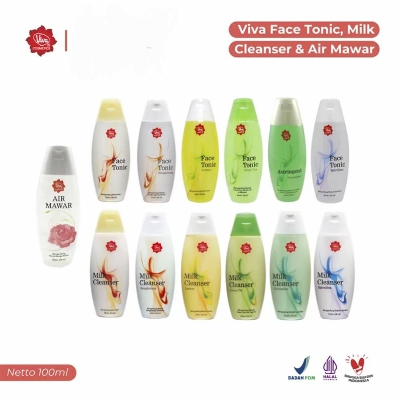 [BPOM] VIVA Milk Cleanser | Face Tonic | Air Mawar viva