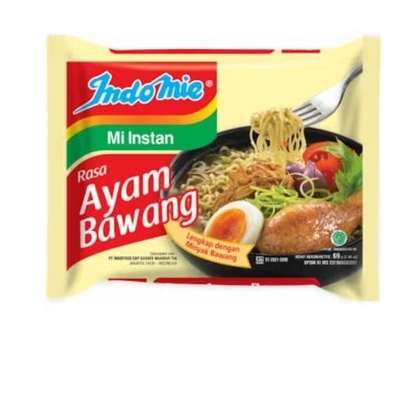 

Indomie kuah ayam bawang 69gram isi 1pcs
