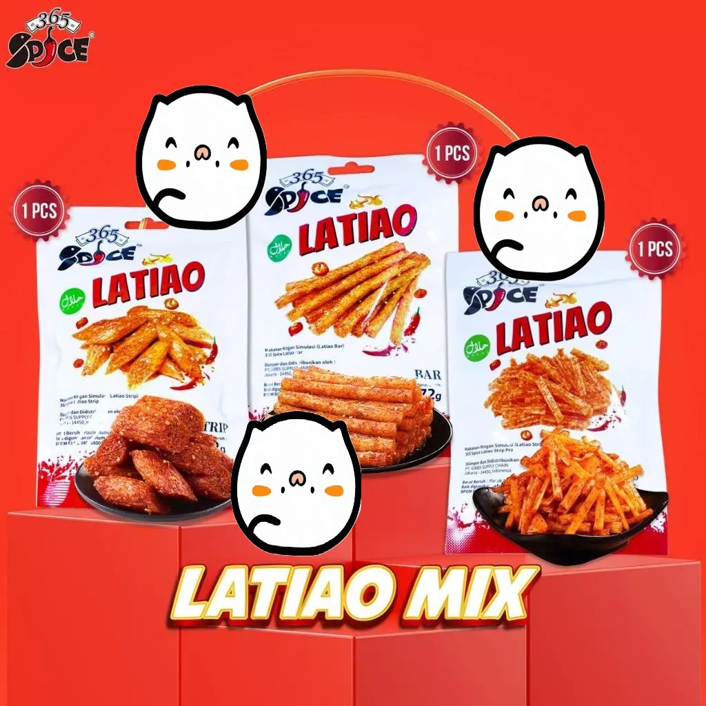 

[ Yummy Bundle 3 HALAL ] 365Spices Latiao BAR STRIP STRIP PRO Spicy Snack Pedas Cemilan New Package