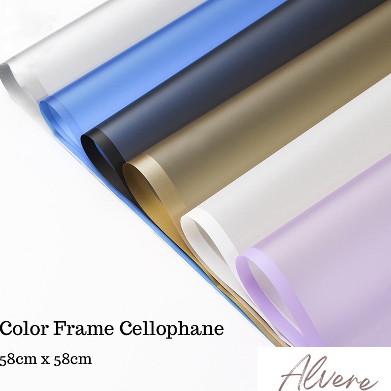 

Ready Ekonomis Color Frame Cellophane Transparan List 2 Lembar Wrapping Paper Bouquet