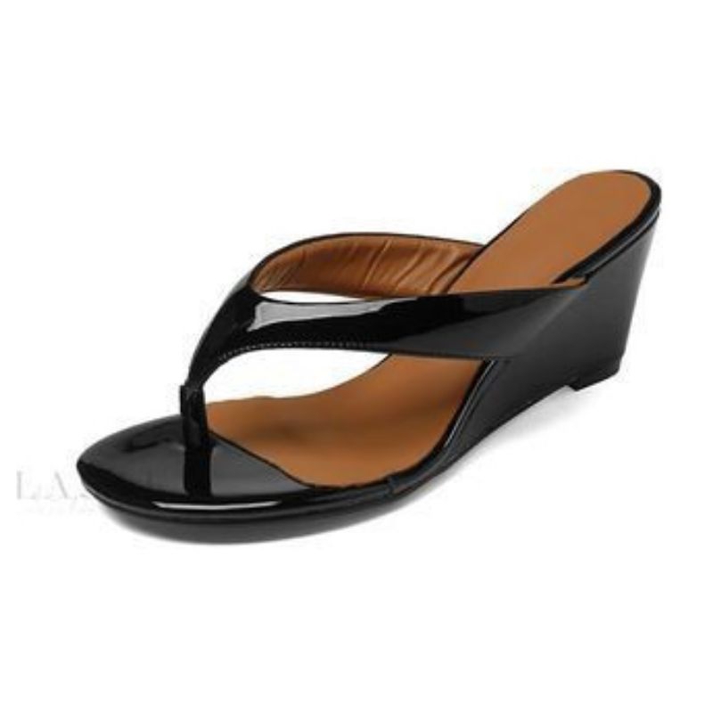Sandal Wanita Wedges Tinggi 5 Cm  Model Jepit Hak Sampan