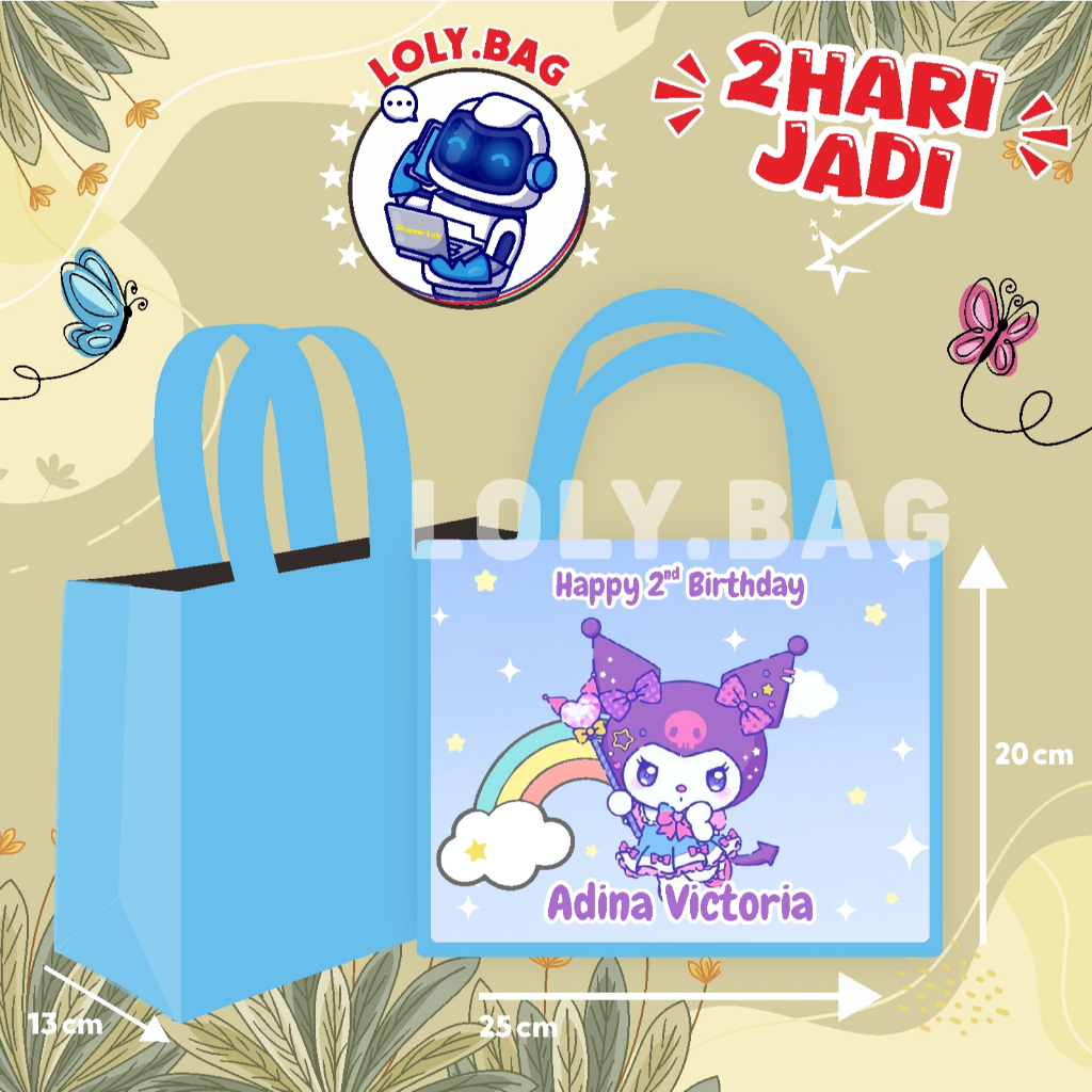 

Tas Ultah / Tas Ulang Tahun / Goodie Bag Custom / Tas Bingkisan tema KUROMI