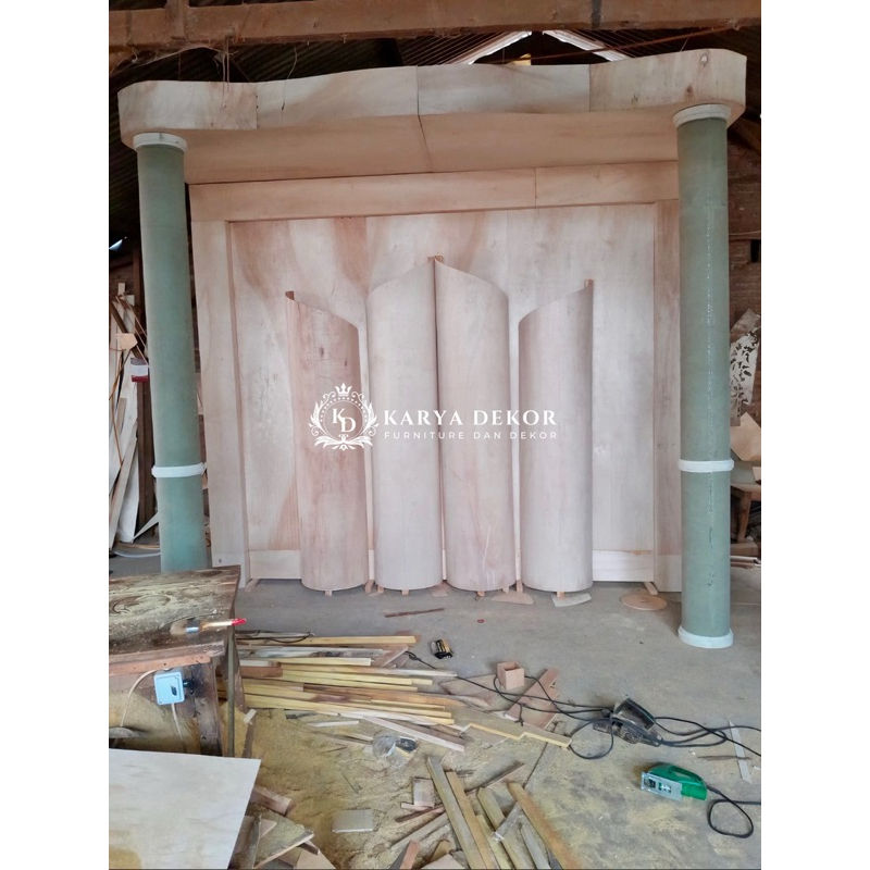 backdrop pelaminan triplek / backdrop pernikahan / background pelaminan / dekorasi pelaminan