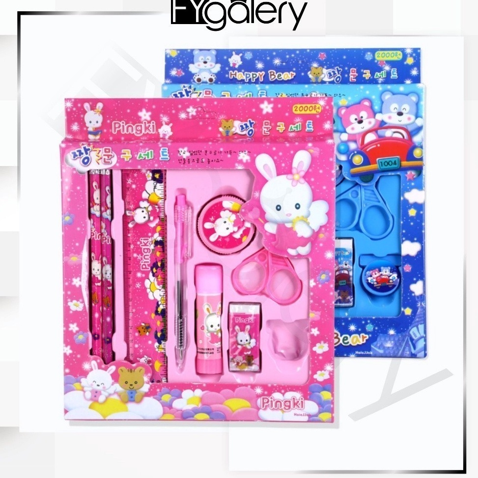 

Paling Berkualitas FYGALERY Paket Set alat tulis stationery anak sekolah lengkap 9 in 1 penggaris penghapus pensil serutan untuk hadiah gift karakter lucu Y17