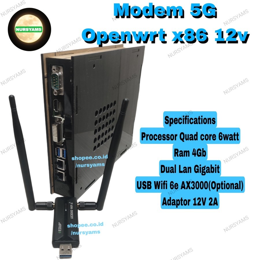 Modem 5G 4G Openwrt x86 12v Modem Rakitan Router Acces Point