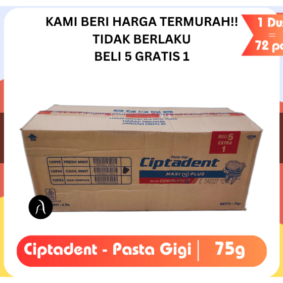 Pasta gigi  Odol Ciptadent 75 gram Per Dus isi 72PCS