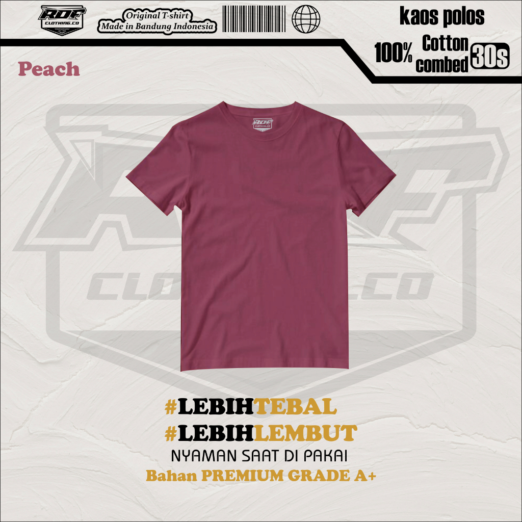 KAOS POLOS WARNA PEACH PICH KAOS POLOS PRIA KAOS POLOS WANITA KAOS POLOS PREMIUM