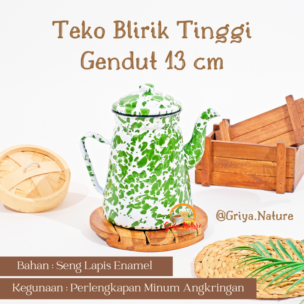 GRIYA NATURE [COD] Teko Blirik Tinggi 13cm | Teko Enamel Teko Jadul | Teko Air | Ceret Jadul | Teko 