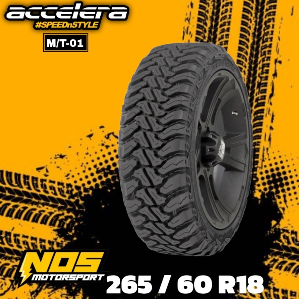 BAN MOBIL PAJERO FORTUNER 265 60 R18 ACCELERA M/T-01 BAN TUBLES RING 18 265/60 | BAN OFFROAD