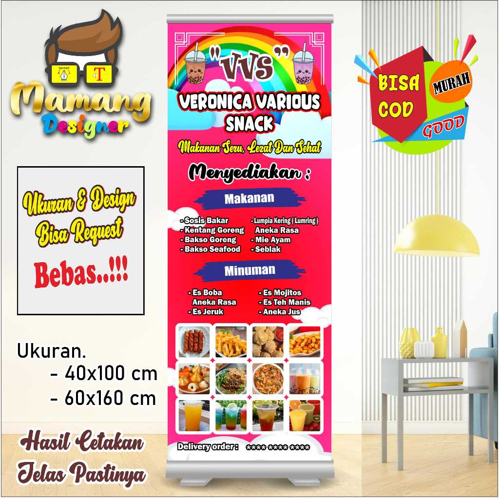 Cetak Spanduk Banner Jualan Makanan Minuman Design Lucu bb