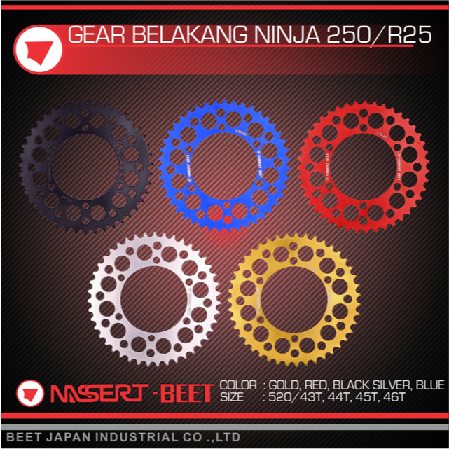 Gear Belakang Ninja 250 R25 520-43T Nassert Beet