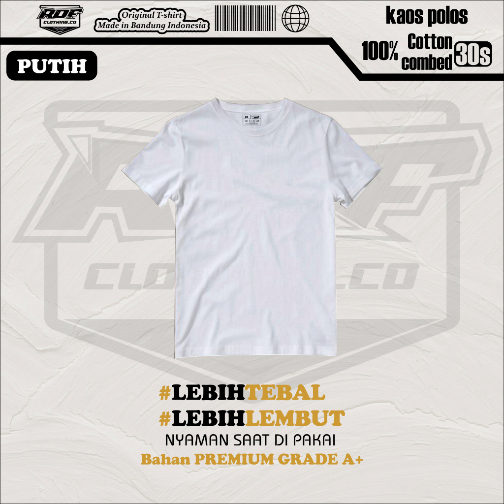 KAOS POLOS PUTIH KAOS POLOS PRIA KAOS POLOS WANITA KAOS POLOS PREMIUM