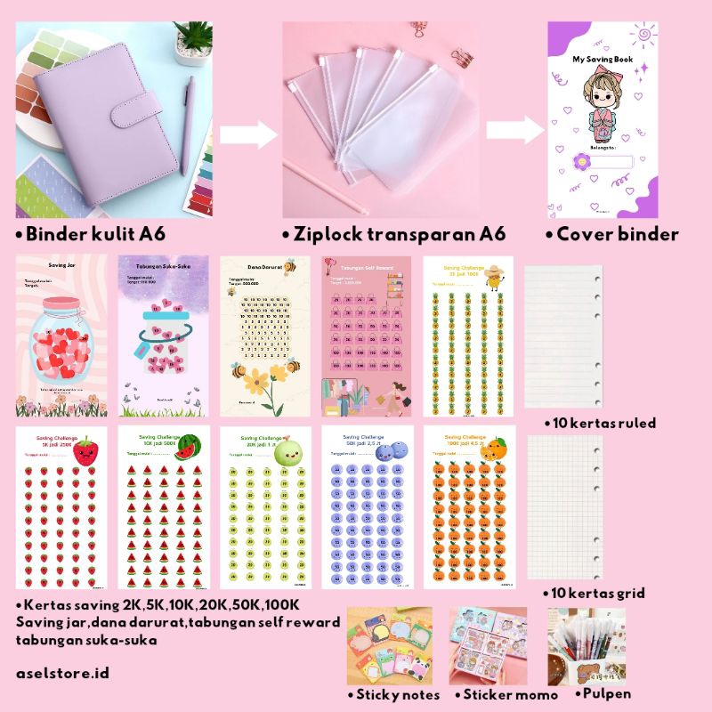 

(3 Ziplock) Paket Lengkap Binder Nabung Premium