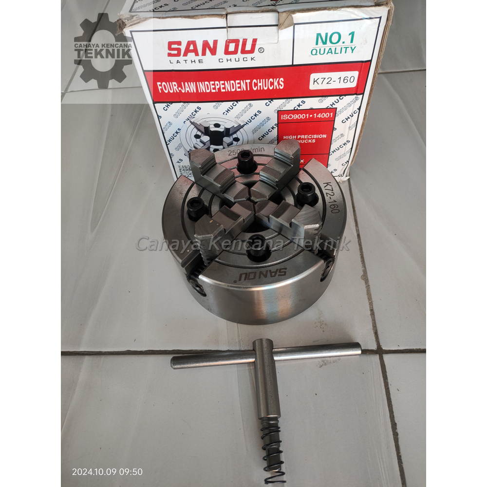K72-160 Chuck bubut 6inch 4jaw independent