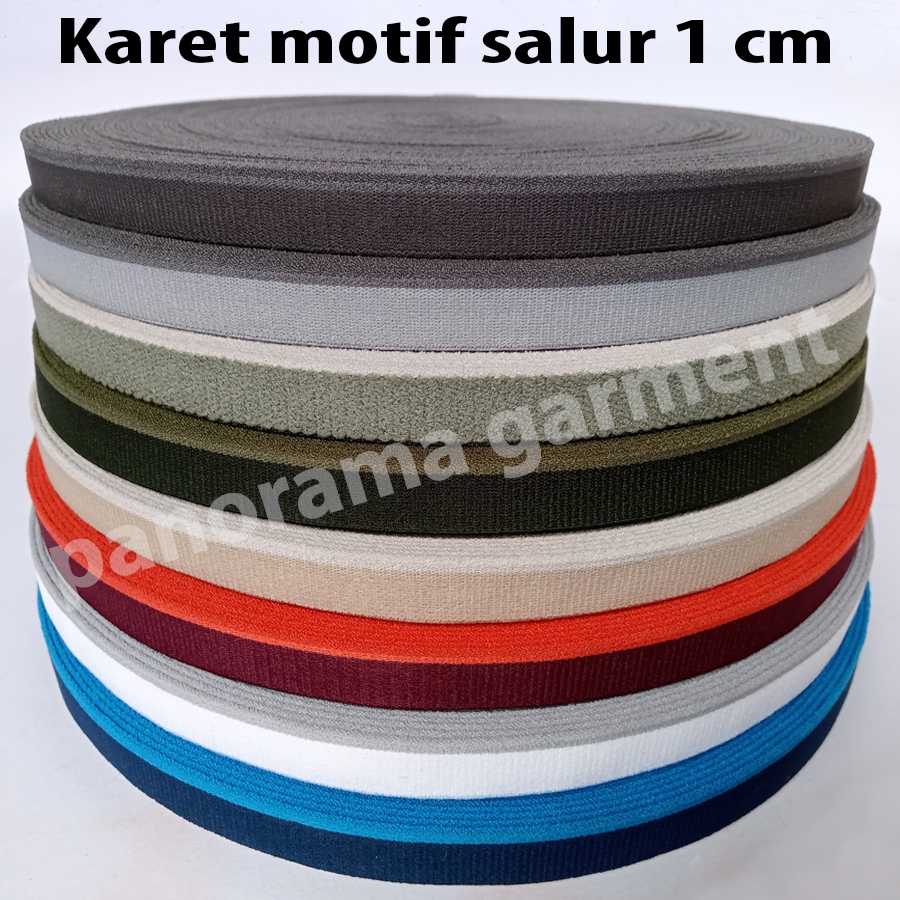 karet elastis motif salur 1 cm