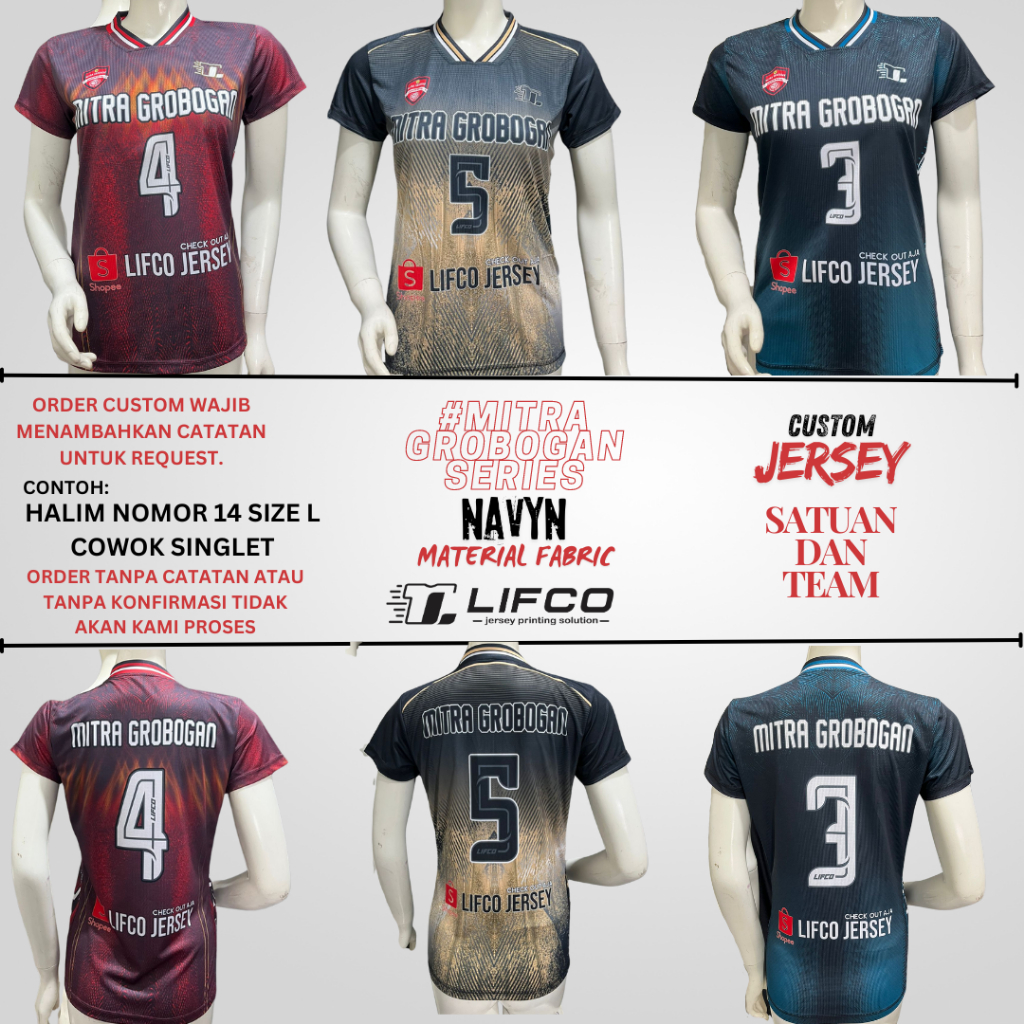 LIFCO JERSEY ORIGINAL CUSTOM MITRA GROBOGAN SERIES (FREE REQUEST NAMA.NOMOR.UKURAN)