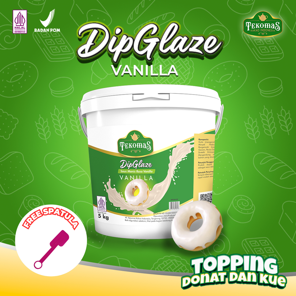 

TEKOMAS - Dip Glaze Rasa Vanila 5 Kg (FREE SPATULA) Topping Donut Lumer Bahan Kue Donat