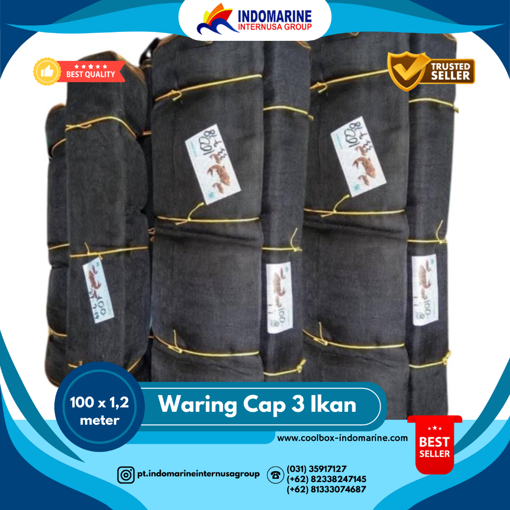 Waring Hitam CAP 3 IKAN 1,2 x 100