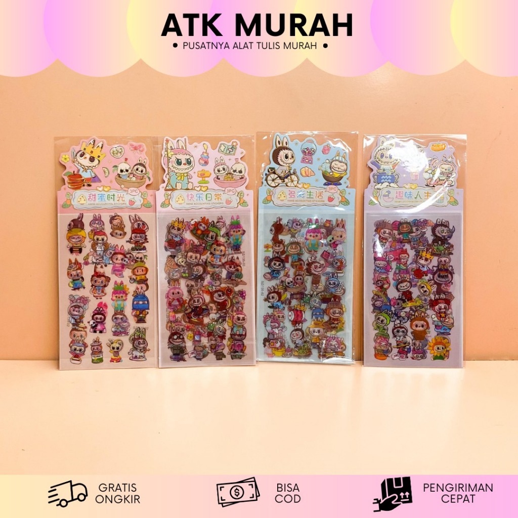 

STIKER LABUBU ISI 3 LEMBAR 66 TEMPELAN LABUBU STICKER ST-1541 SZ-135 TERJANGKAU POPMART MONSTER LUCU IMUT