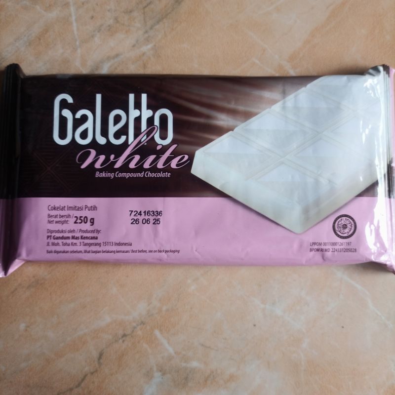 

Galetto White Baking Compound Chocolate / Cokelat Putih 250 gram