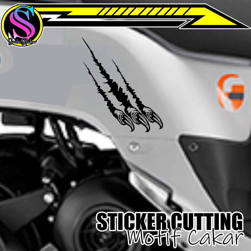 355/STIKER 3D CAKAR/STIKER CAKAR KUKU/STIKER BEKAS CAKAR HEWAN/STIKER CAKAR HEWAN BUAS/STIKER HELMET