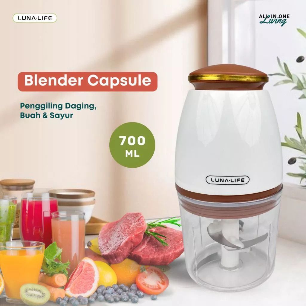 LUNA LIFE MFP-7 4 blade Processor Chopper // MINI FOOD PROCESSOR LUNA MFP7 / 700ml / 4 blade Process