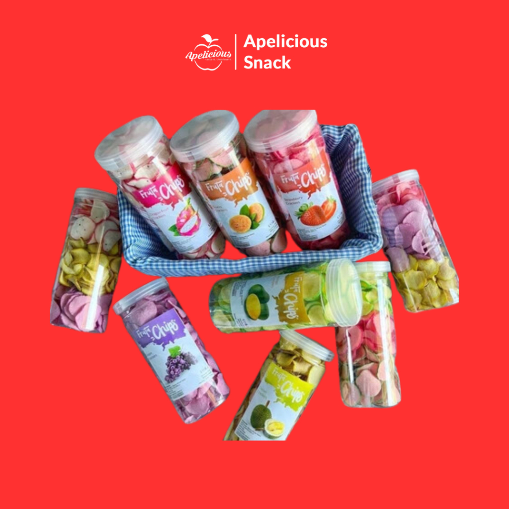 

APELICIOUS - KERUPUK BUAH FRUTA KEMASAN TUBE 200gram - CEMILAN CAMILAN SNACK DIET SEHAT