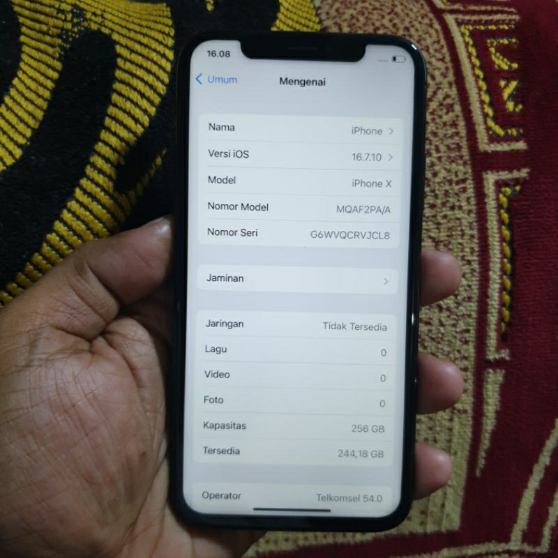 Iphone X 256GB SECOND RESMI Ibox