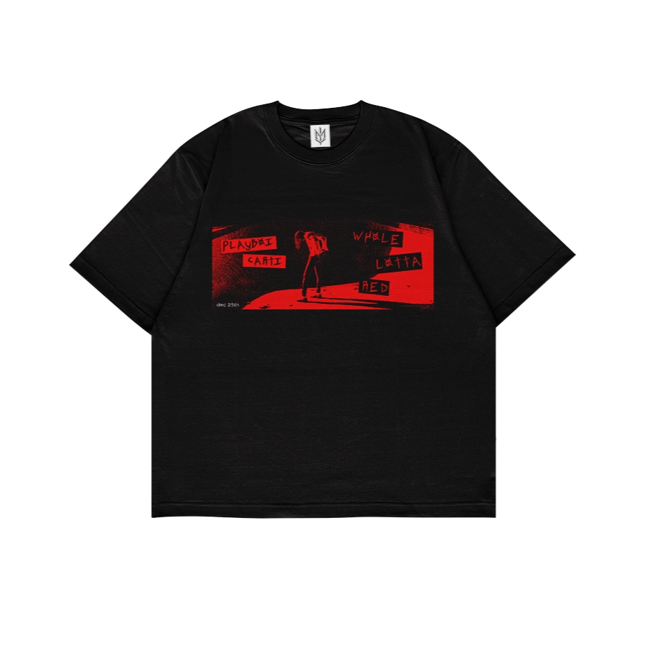 KAOS BAJU PLAYBOI CARTI WHOLE LOTTA RED OPIUM | T-SHIRT OVERSIZE HITAM STYLE Y2K VINTAGE BOOTLEG GRU