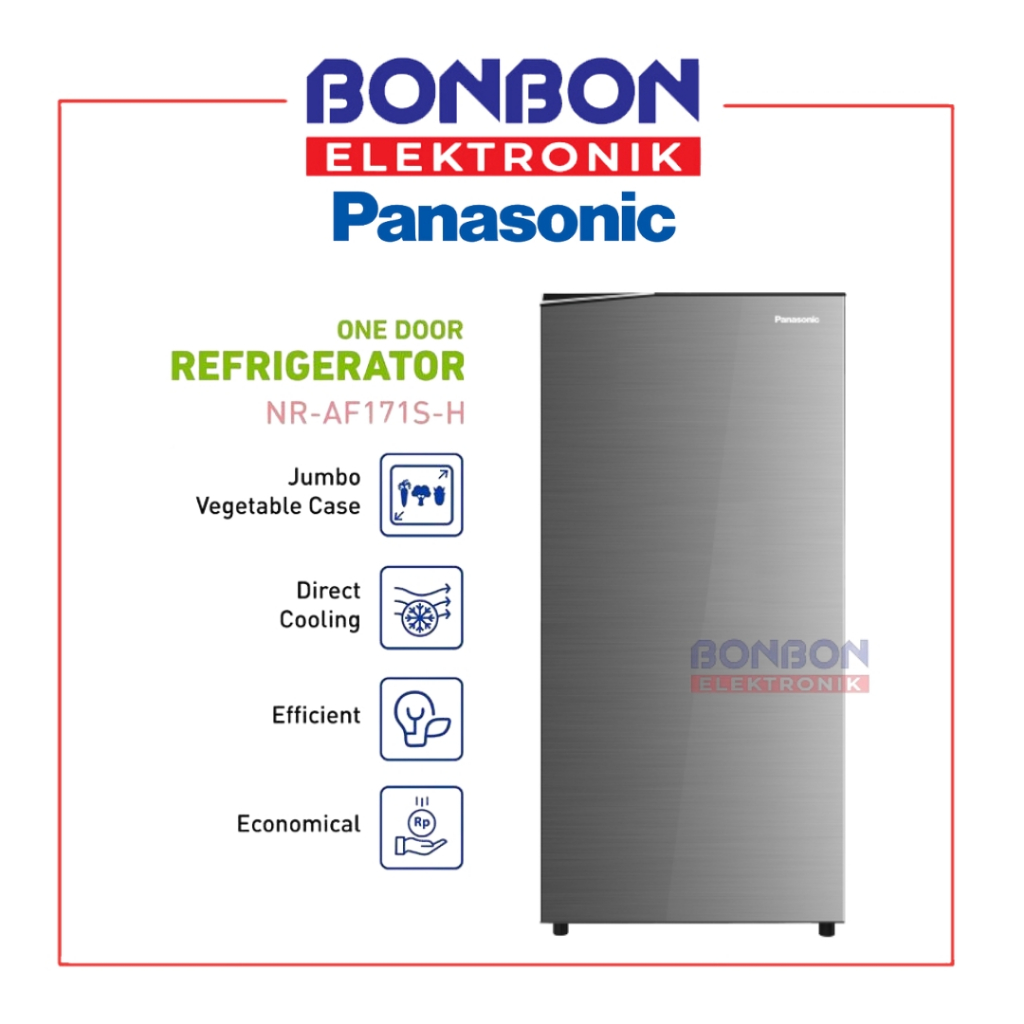 Panasonic Kulkas 1 Pintu 155 L NR-AF171S-H / NR AF171S H / NR AF171S Grey 155 Liter