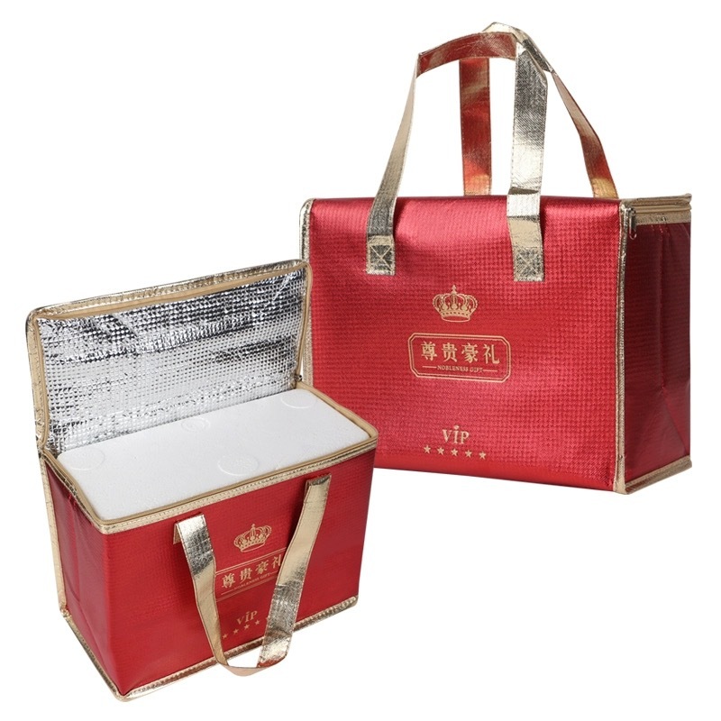 Cooler Thermal Bag Gabus - Tas Pendingin Gabus / Tas Bekal Foil +Mika Penyimpanan Makanan - Besar Ke