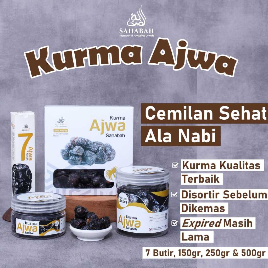 

Kurma Ajwa 500 gram Premium Jumbo Kurma Nabi Azwa Ajwah Oleh Oleh Haji Umrah