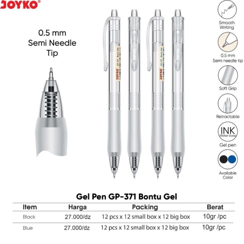 

KODE A44H Gel Pen GP 371 Bontu Gel Joyko