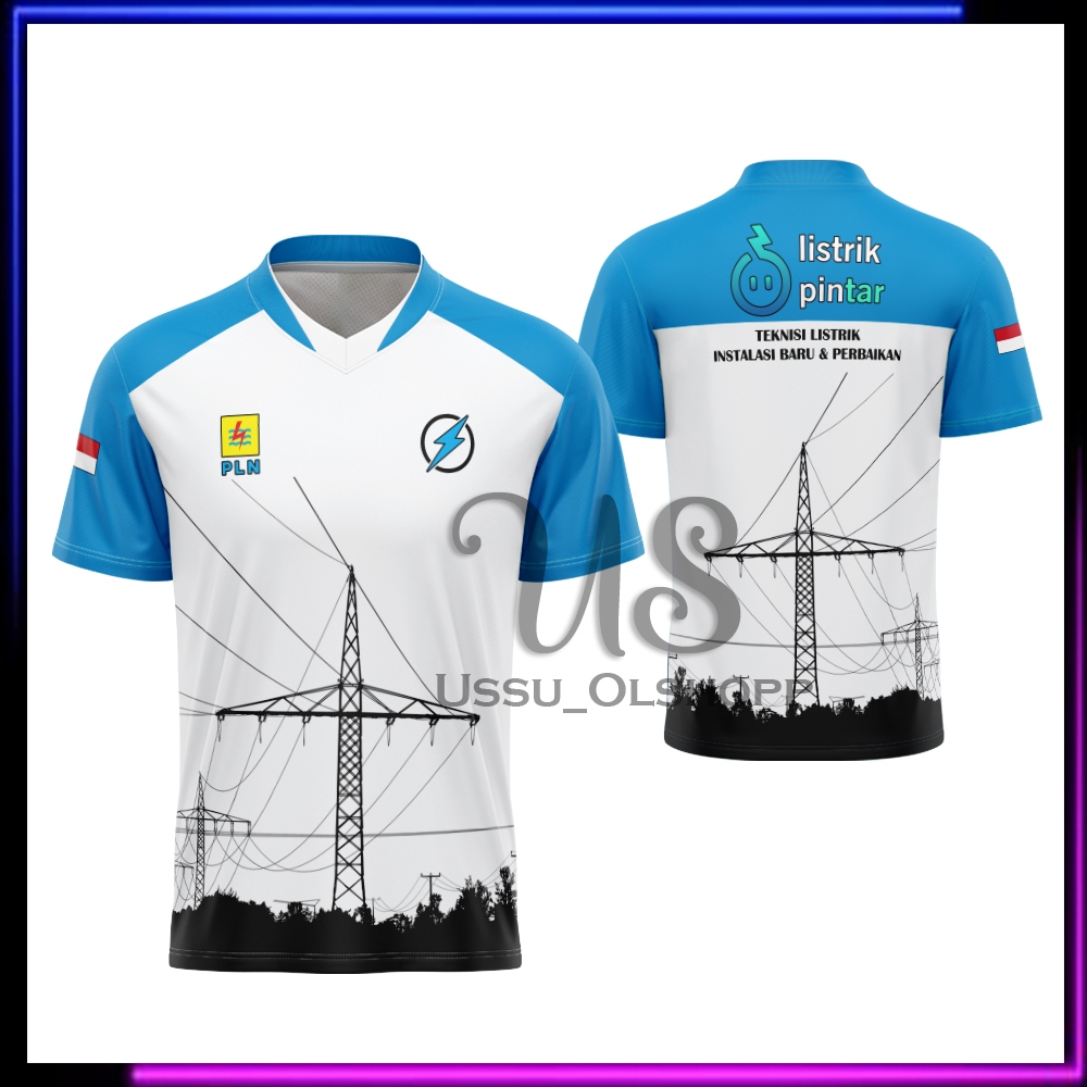 Kaos PLN / Baju Kaos Jersey PLN Perusahaan Listrik Negara pria Fullprint