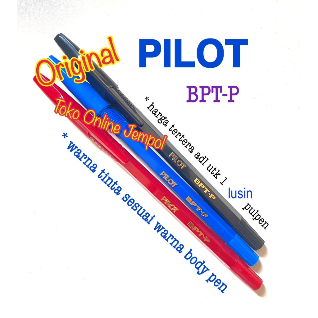 

seLUSIN Pulpen PILOT BPT-P Bulpoin Ball Pen lusinan isi 12 buah pena bullpoint balpen bolpen ATK1552PL