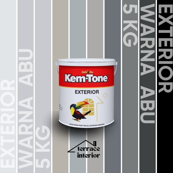 Cat Tembok Kemtone Exterior Warna Abu 5 Kg