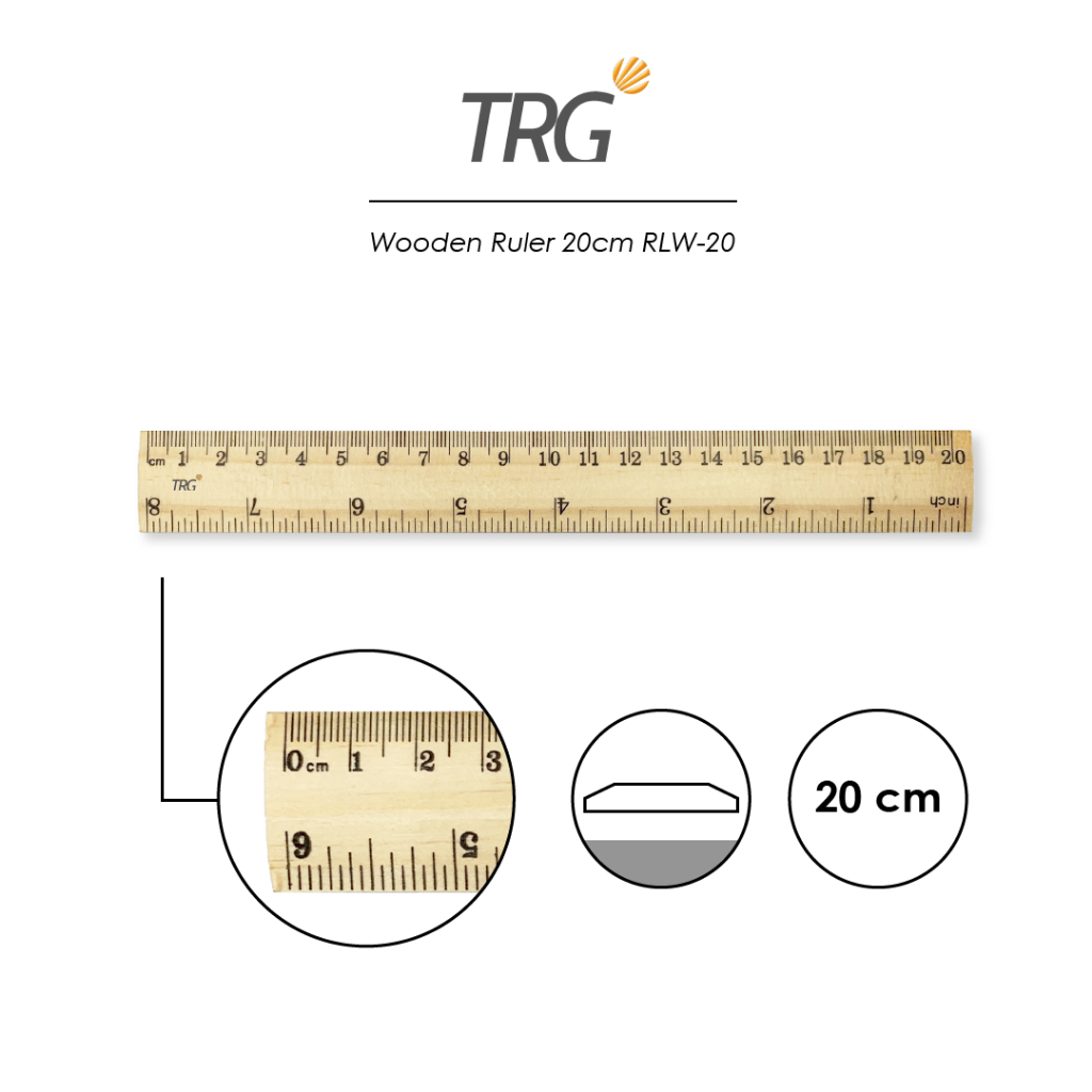 

TRG Wooden Ruler 20 cm RLW-20 - Penggaris Mistar Kayu 20cm TRG