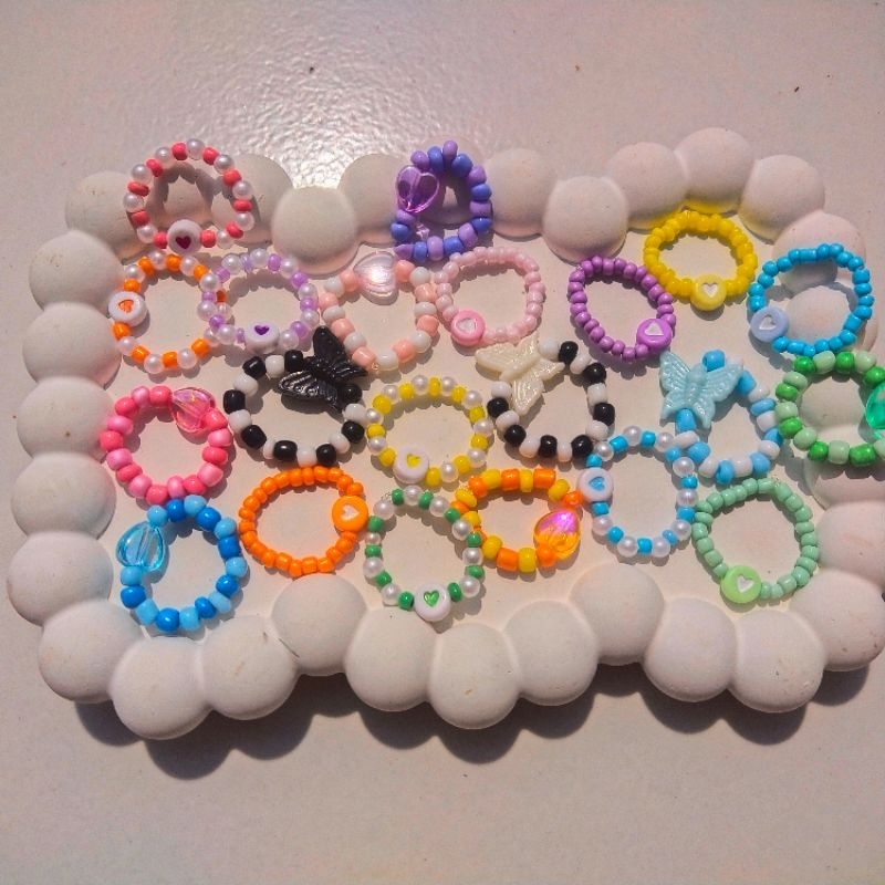 cincin manik ala korea // beads ring // cincin // kalung // manik-mani //beads accessories// aksesor