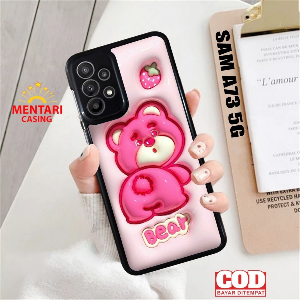 Case Samsung A73 5G Cute Bear Terbaru Casing Samsung A73 5G Terlaris Hardcase Softcase Premium Glosy