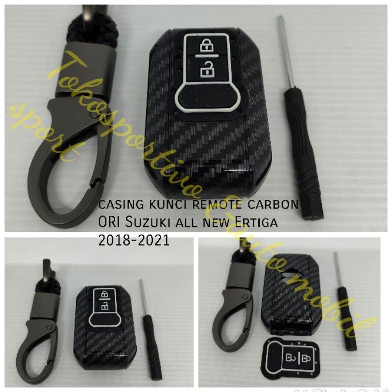 casing cover kunci remote carbon ORI smartkey Suzuki all new Ertiga XL7 2018-2021 kunci key