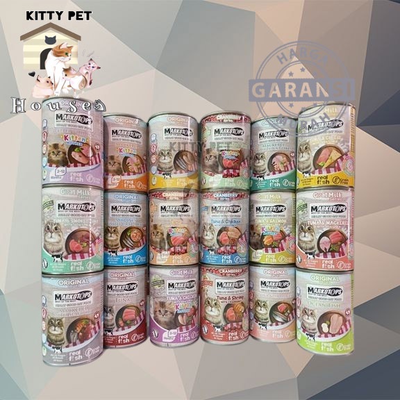 Makanan kucing kaleng Markotops wet food kitten & adult 400gr