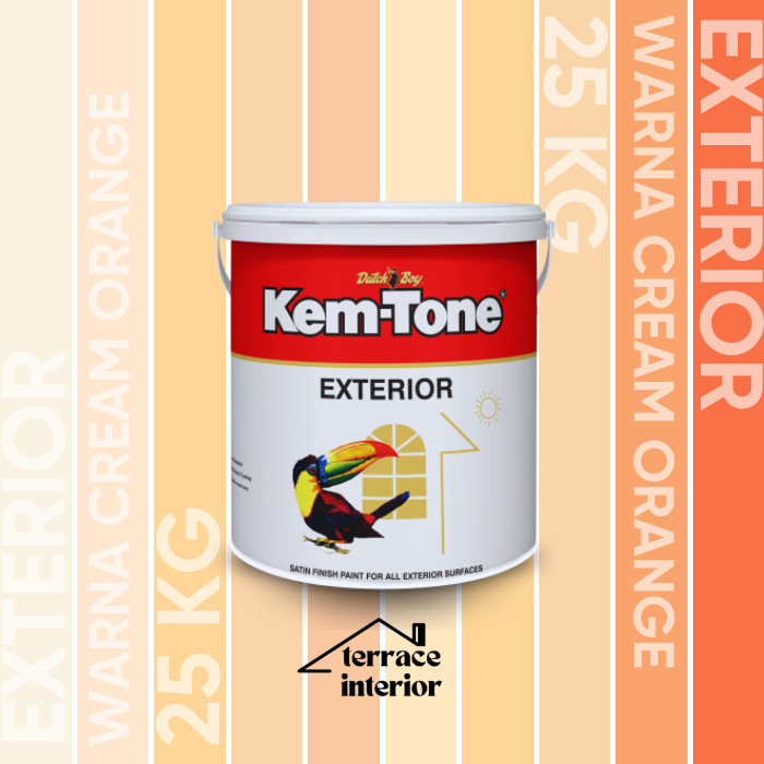 Cat Tembok Kemtone Exterior Warna Cream Orange 25 Kg