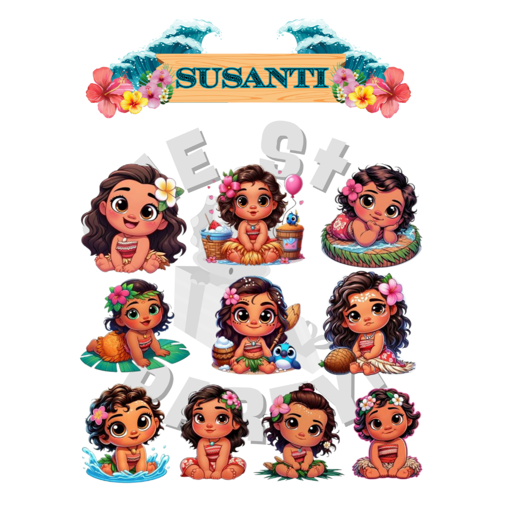 TOPPER CAKE - MOANA cake topper toper birthday set topper cake hiasan kue anak cewek anak kartun lau